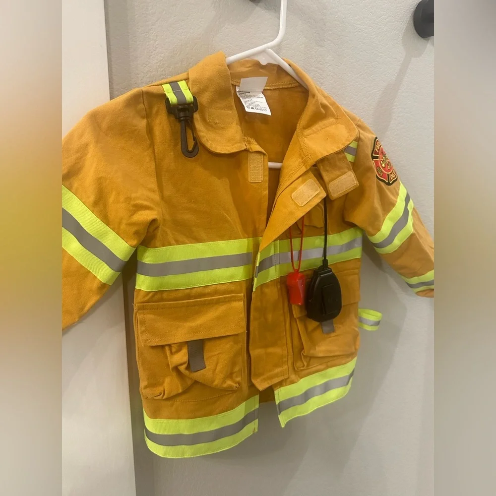 EUC kids Size 3T 4T Toddler Fire Department Jacket Halloween Costume Dress Up - Picture 8 of 11